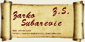 Žarko Šubarević vizit kartica